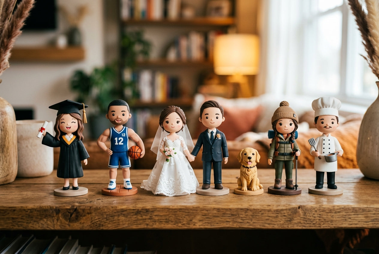 Custom HugFig figurines ready to personalize