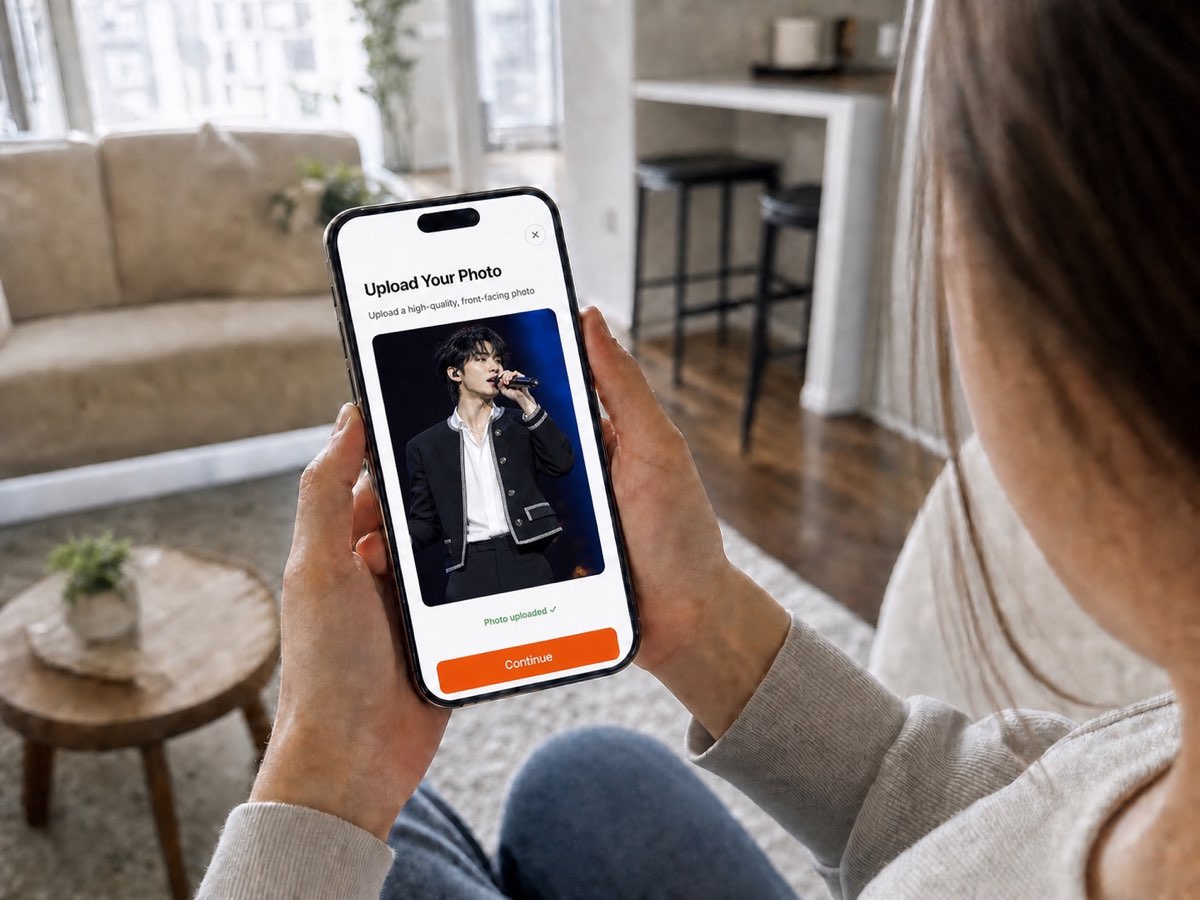 Customer reviewing an instant figurine preview on a phone
